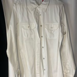 Gloria Vanderbilt White Button Up Shirt. Size: Medium.